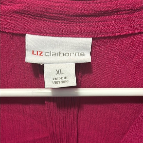 Liz Claiborne Burgundy Blouse - Picture 2 of 4